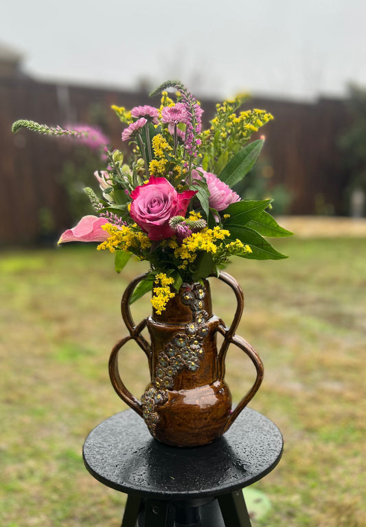Cascading Flowers Vase